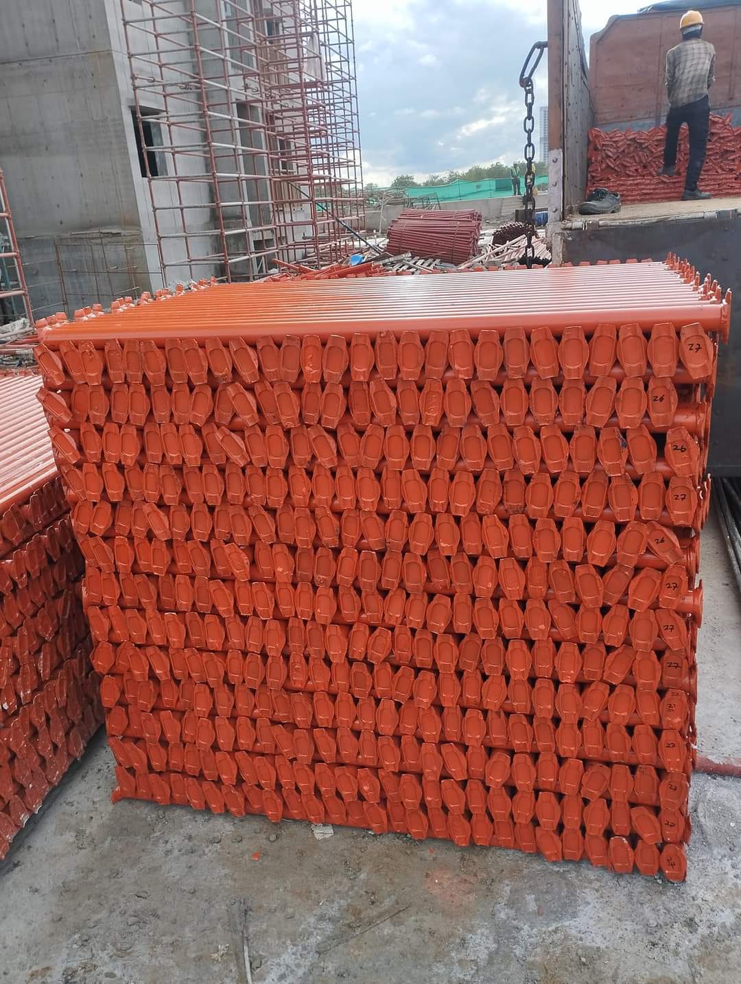 Real construction formwork and site equipment